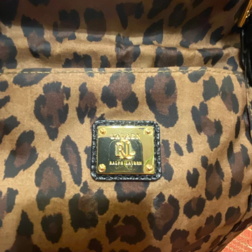 Ralph Lauren Brown Leopard Print Tote - Picture 2 of 4